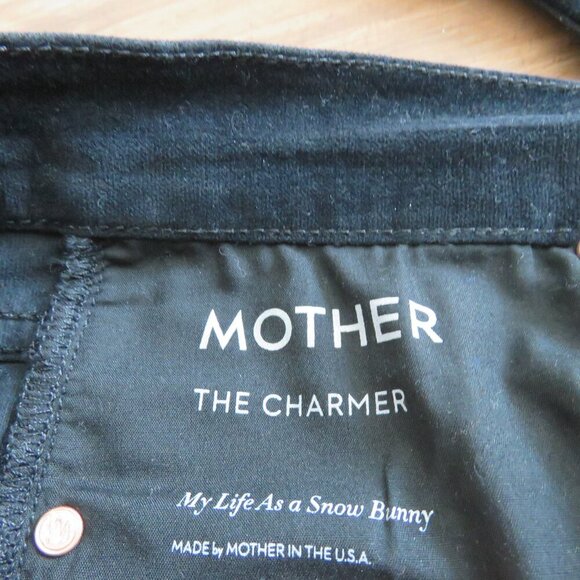MOTHER The Charmer in My Life As A Snow Bunny Black Velvet Pants - Size 31 - Picture 14 of 14